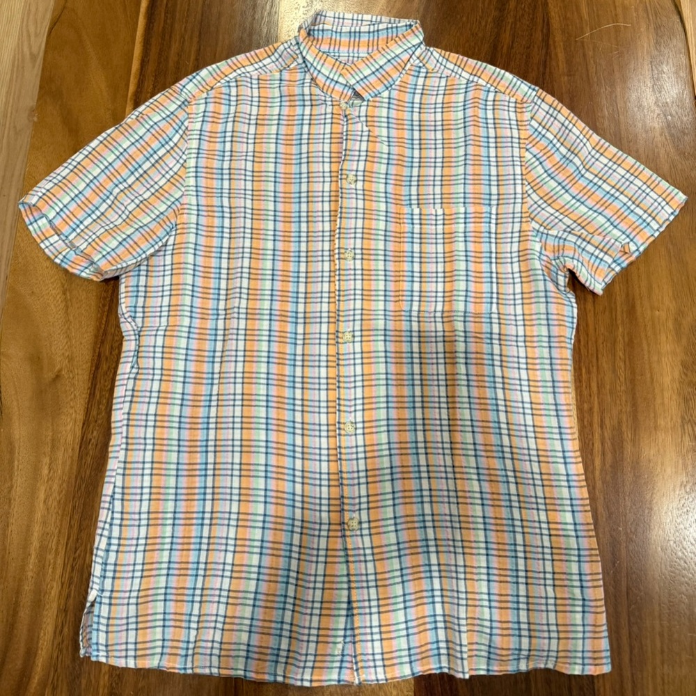 Goodfellow & Co. Regular Fit Short Sleeve Camp Collar Textured Shirt